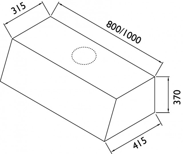 Røros grue – børstet stål – B 1000mm - H 370mm