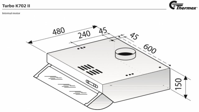 THERMEX TURBO K702 II - HVIT- 600MM