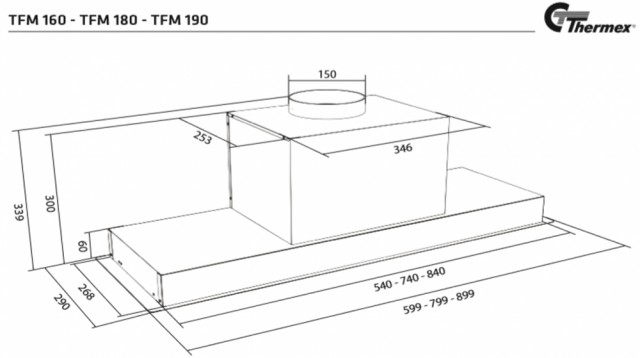 THERMEX TFM 190 RUSTFRI - 900MM