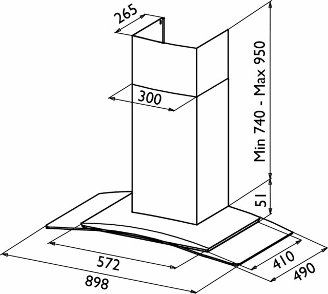 Røros sigma – SAFE KV - stål / glass – 900mm