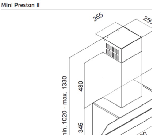 THERMEX MINI PRESTON II - SVART - 800MM