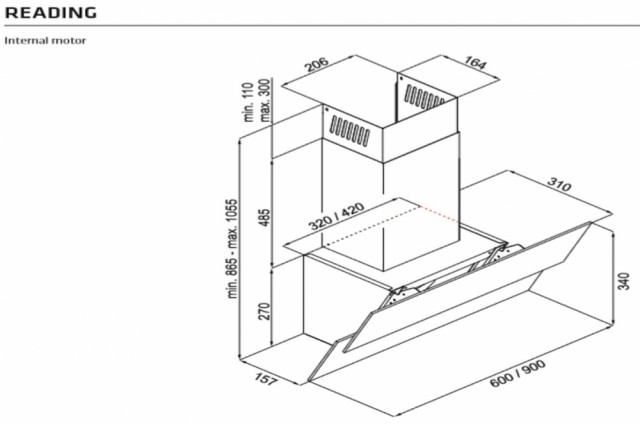 THERMEX READING - SVART - 900MM