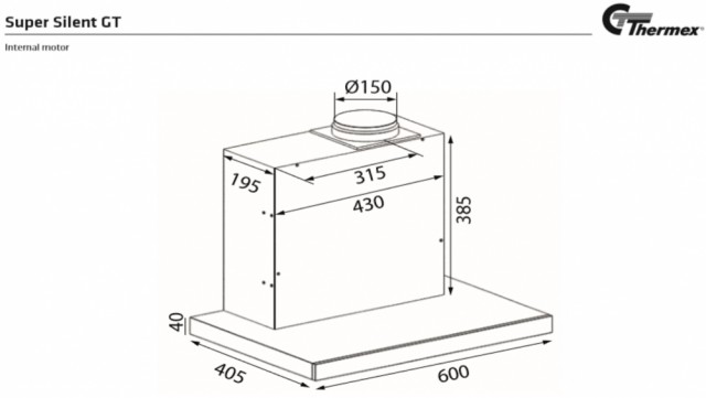 THERMEX SUPER SILENT GT - HVIT - 600MM