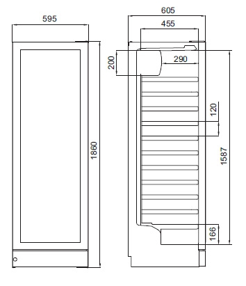 Eico FZ429 W - 90 flasker - Venstre