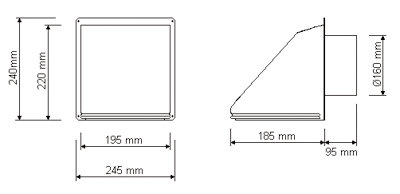 VK 160 P Veggkappe - sort plast