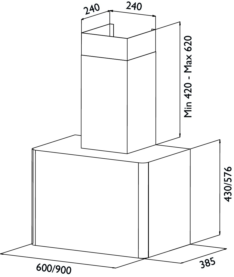 Røros titan – børstet stål – B 900mm - H 576mm