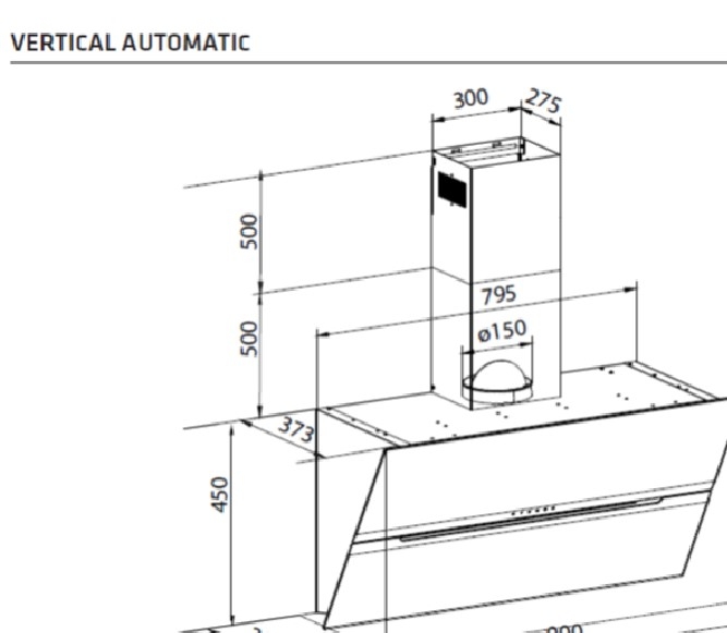 THERMEX VERTICAL AUTOMATIC - SVART - 900MM