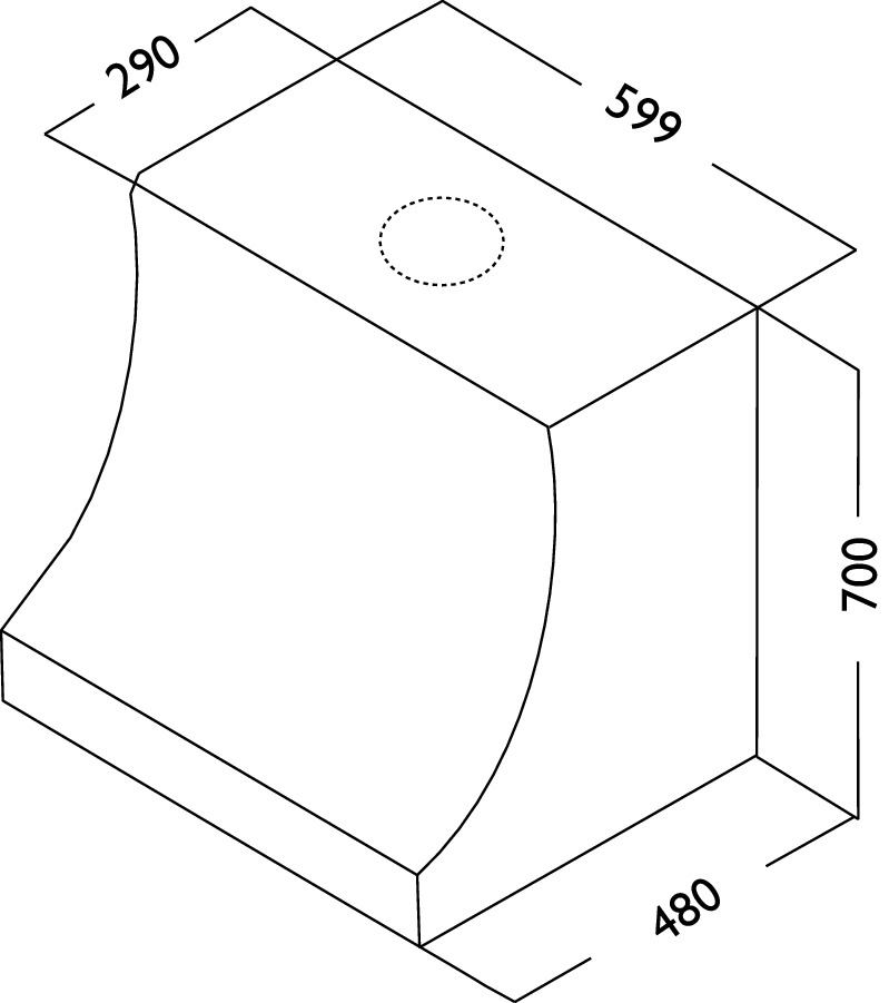 Røros stil – børstet stål – 600mm