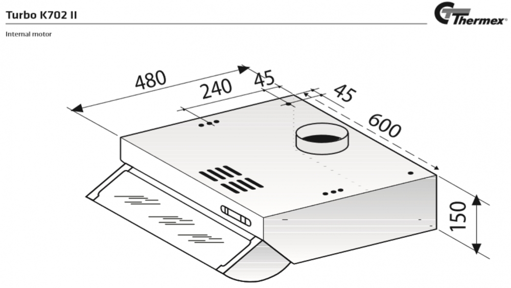 THERMEX TURBO K702 II - HVIT- 600MM