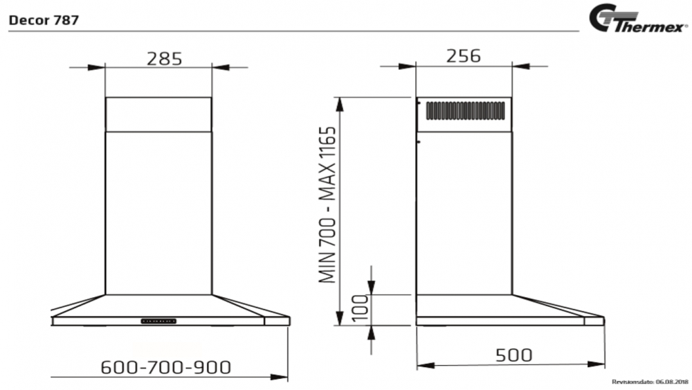 THERMEX DECOR 787 - HVIT - 700MM