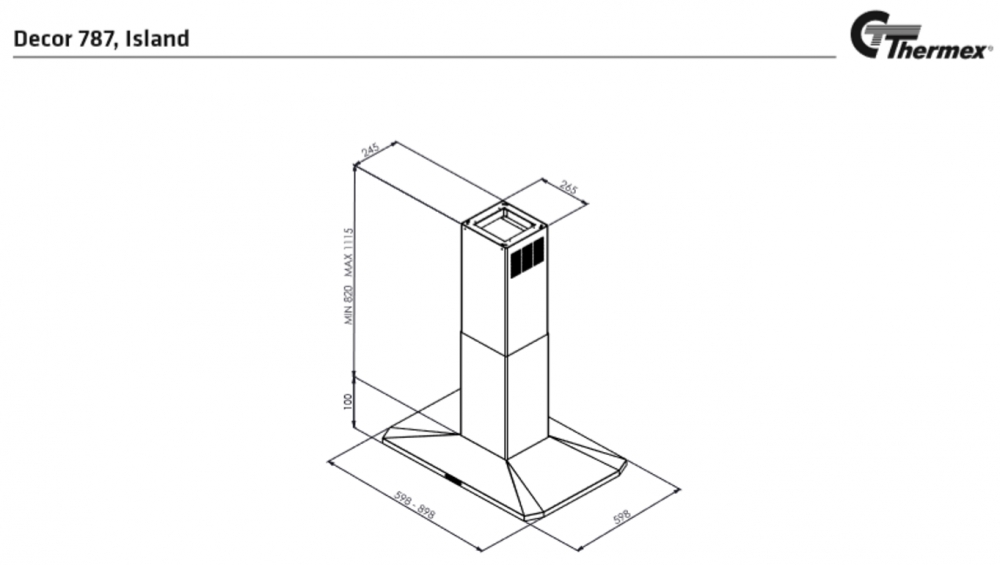 THERMEX DECOR 787 - HVIT - 900MM