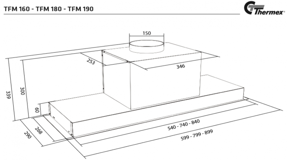 THERMEX TFM 160 RUSTFRI - 600MM