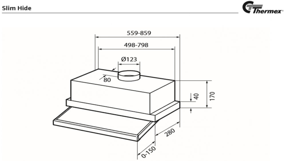 THERMEX SLIM HIDE - GRÅ - 900MM